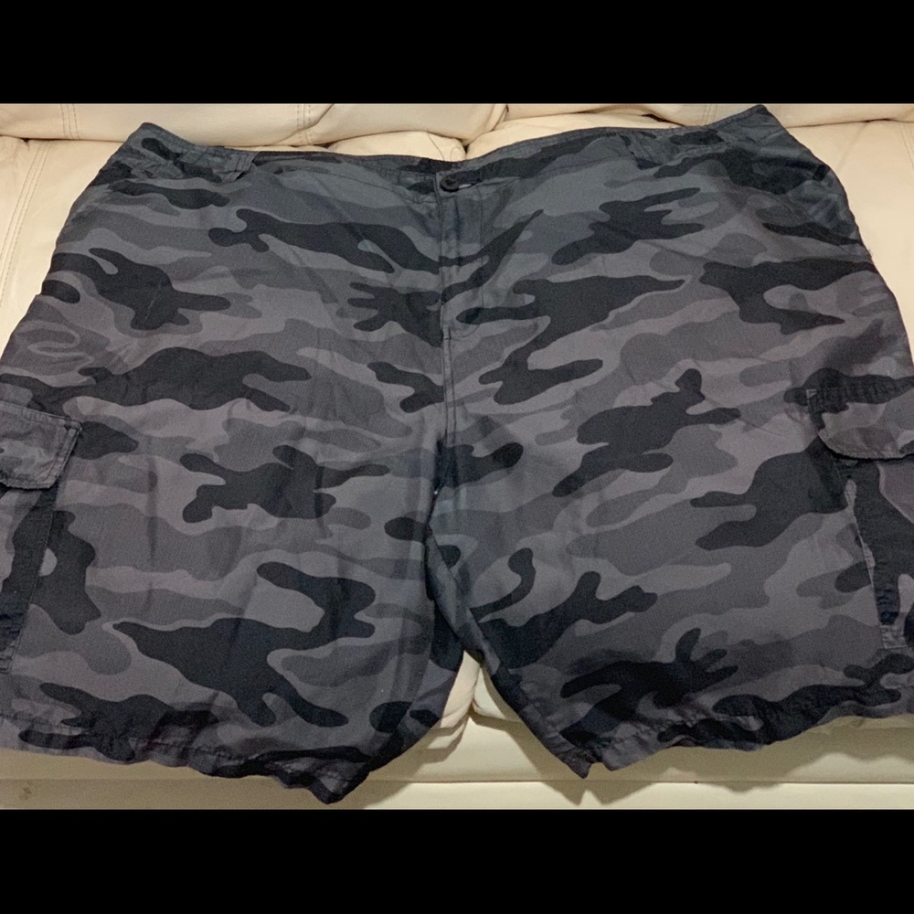 Black camouflage shorts
